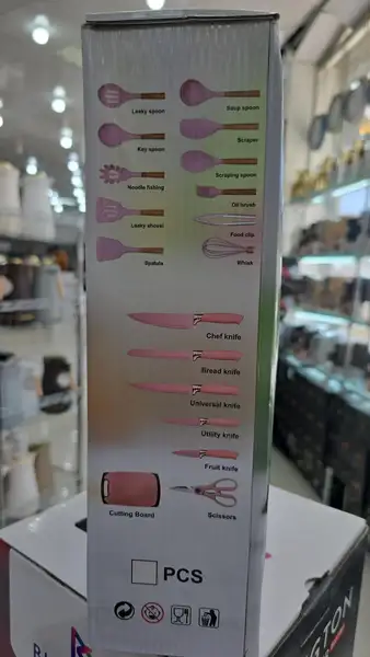 ست کف گیر ملاقه سیلیکونی و چاقو آشپزخانه